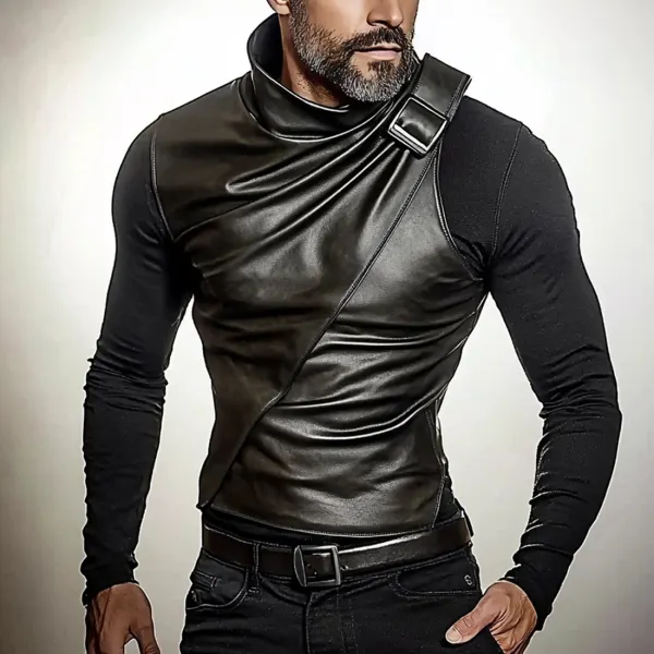 Men's Leather Warm Sweatshirt - Craftshock.com 