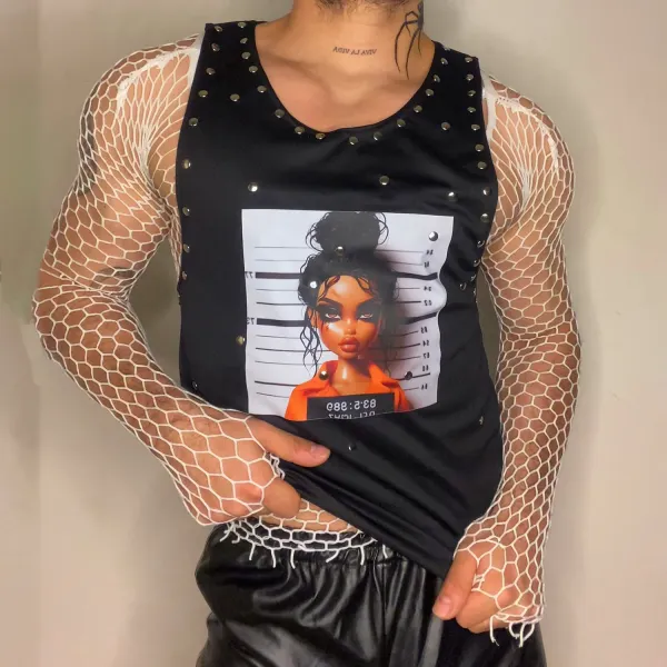 Men's Printed Skinny T-shirt - Mobilittle.com 