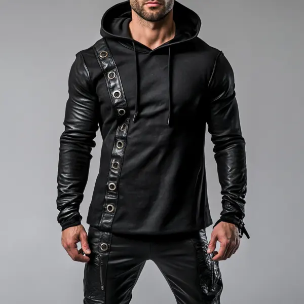 Men's Skinny Paneled Long Sleeve Hoodie - Bustalent.com 