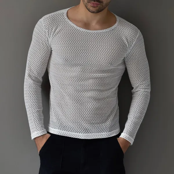 Men's Casual Basic Long Sleeve T-Shirt - Bustalent.com 