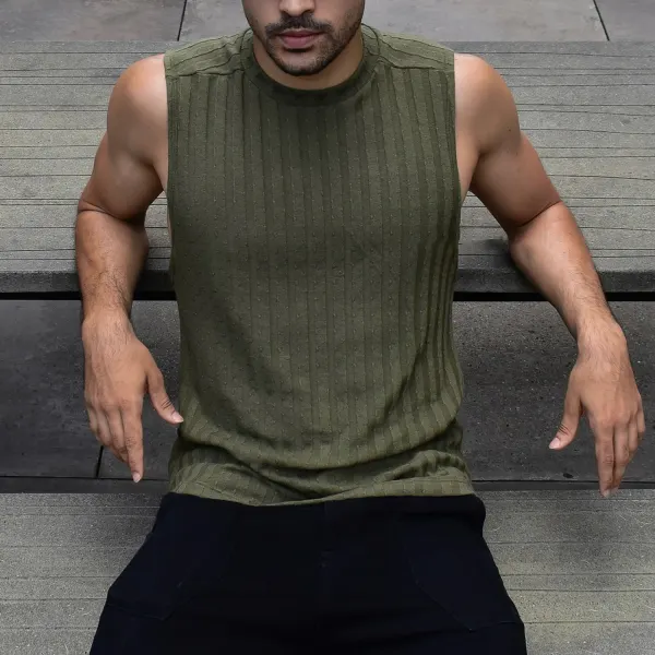 Basic Simple Round Neck Vest - Bustalent.com 