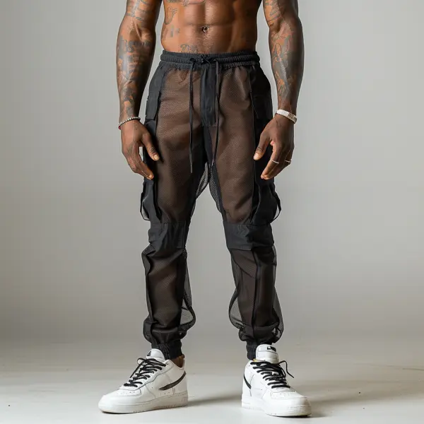 Men's Training Mesh Design Sports Pants - Mobivivi.com 