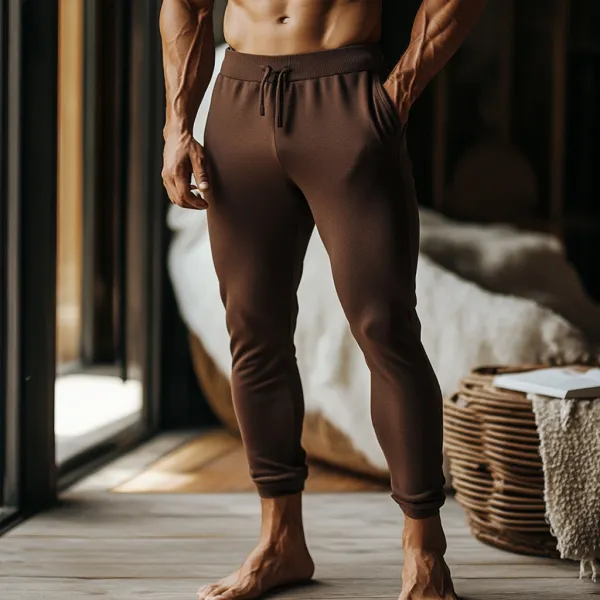 Men's Stretch Rib Knit Sexy Casual Pants - Menilyshop.com 