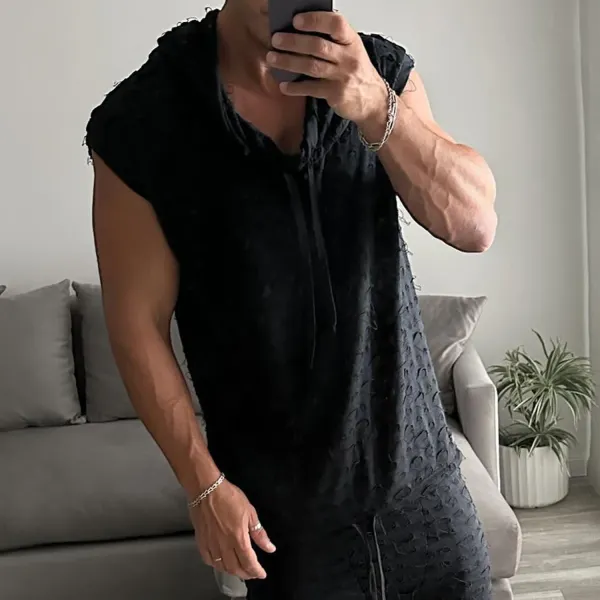 Men's Casual Fitness Hooded Vest - Bustalent.com 