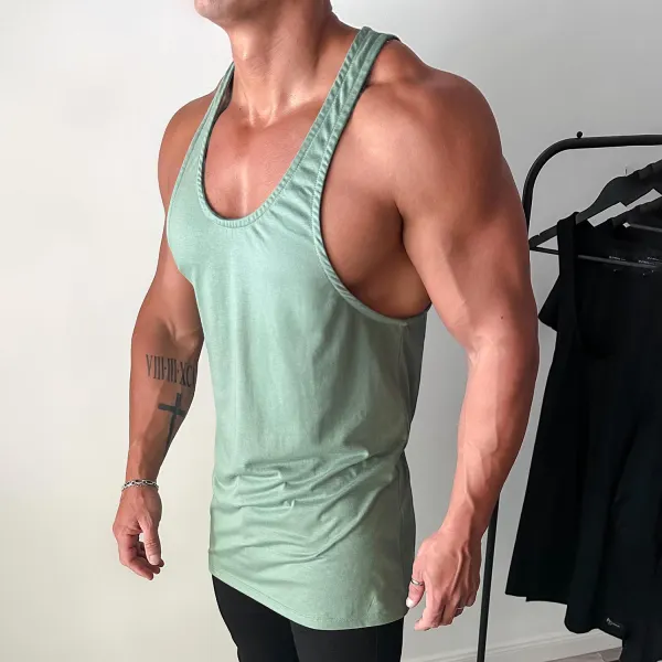 Casual Solid Color Fitness Vest - Bustalent.com 