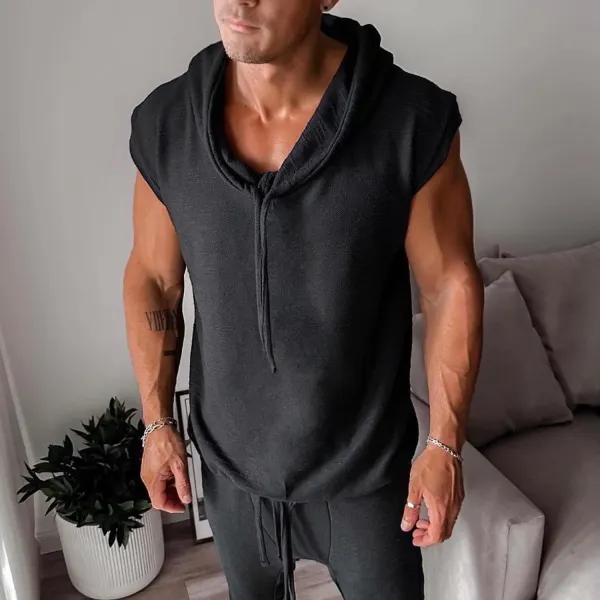 Fitness Hooded Sleeveless Tank Top - Menilyshop.com 