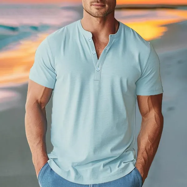 Men's Henley Shirt Tee - Fineyoyo.com 