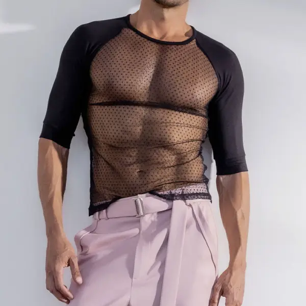 Men's Transparent Slim Fit Sexy Hollow Top - Freemacho.com 