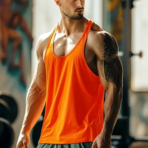 Men's Sleeveless U-Neck Fashion Sports Vest - Fineyoyo.com 