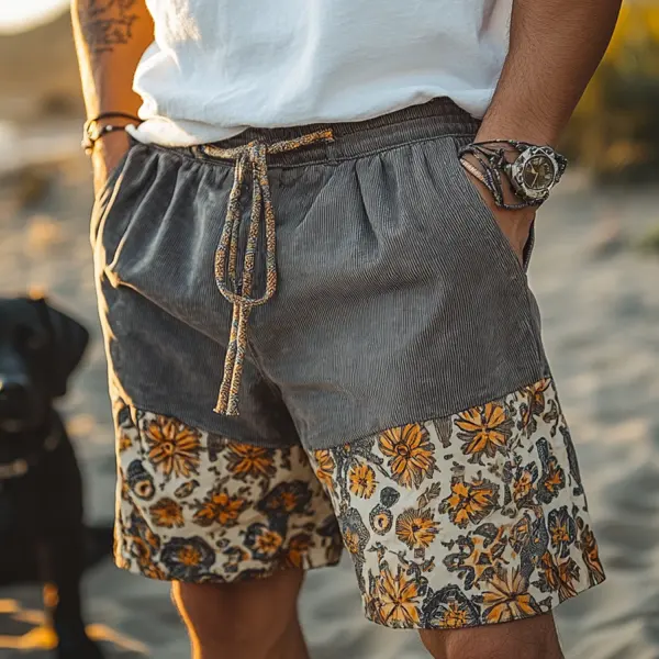 Men's Floral Print Shorts - Villagenice.com 