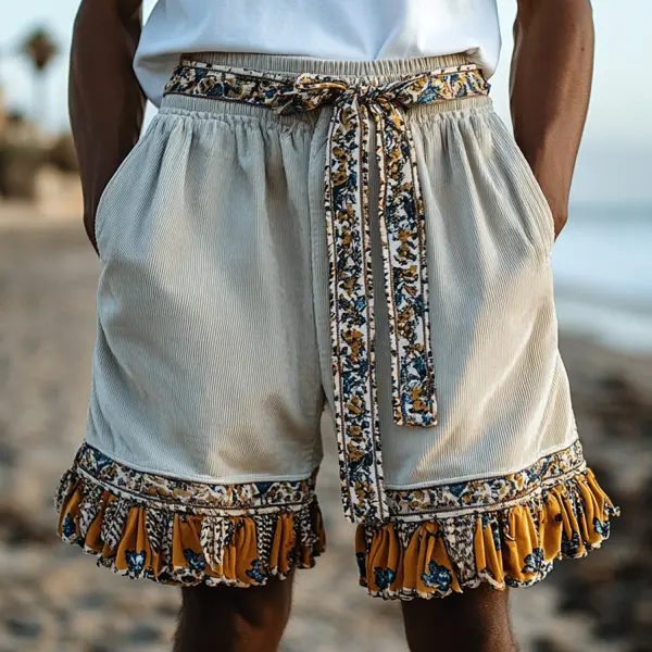 Casual Retro Ethnic Print Shorts - Mobivivi.com 