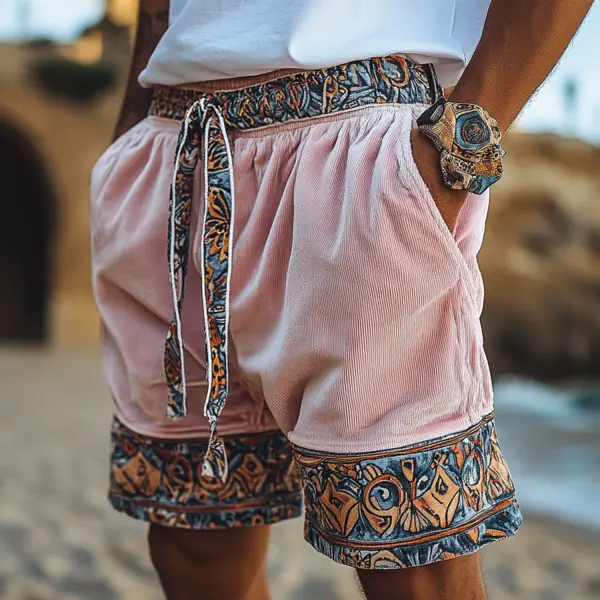 Men's Vacation Ethnic Print Shorts - Menilyshop.com 