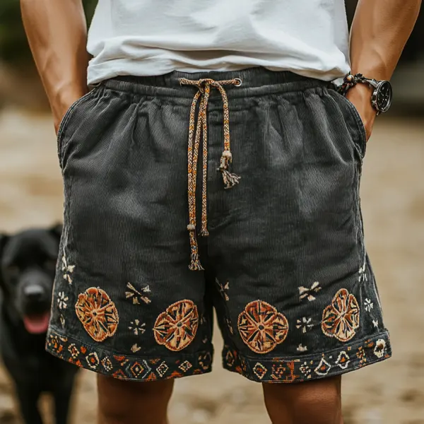 Men's Ethnic Print Shorts - Mobivivi.com 