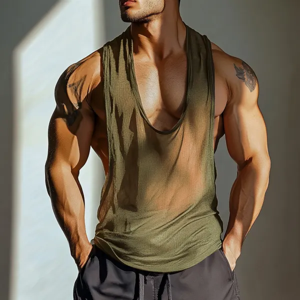 Men's Lightweight Solid Color Basic Sport Sleeveless Tank - Mobivivi.com 