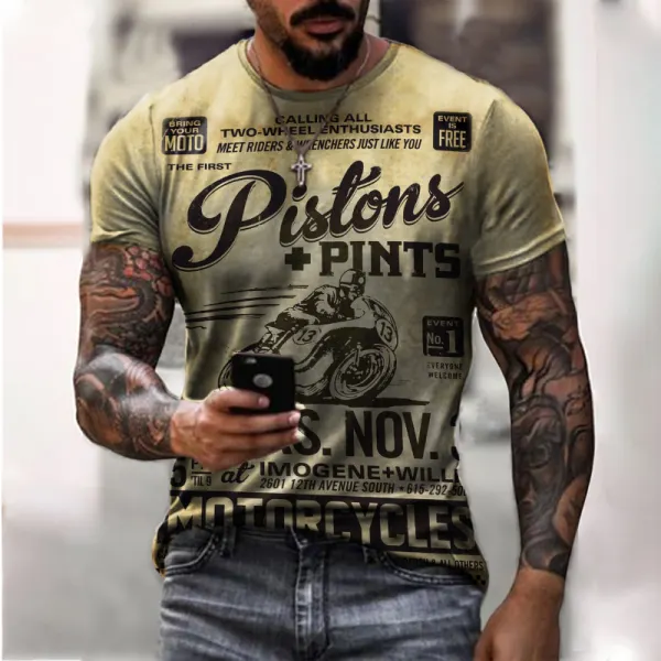 Pints & Pistons Print T-shirt - Fineesa.chimpone.com 