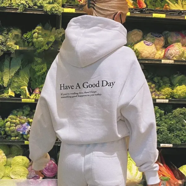 Women's Have A Good Day If You're Reading This Then I Hope Something Good Happens Today Print Casual Hoodie - Wayrates.com 