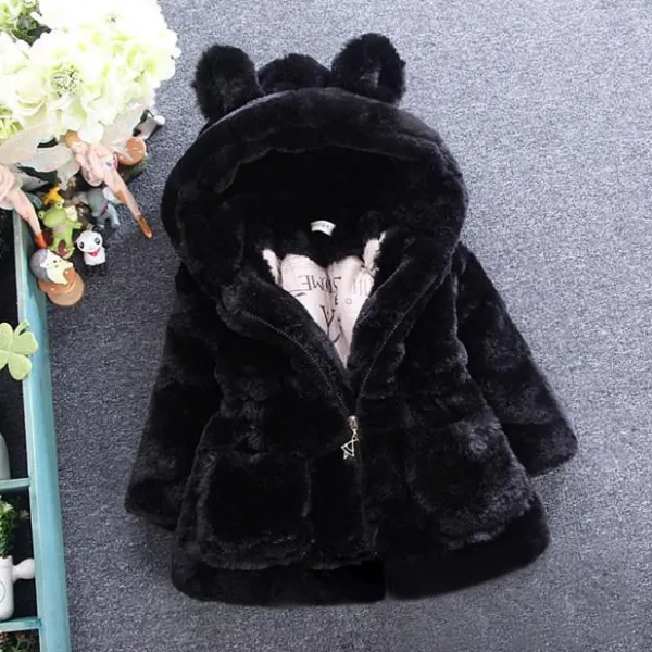 【12M-9Y】Warm Thickened Bear Ears Hooded Coat - Popopiearab.com 