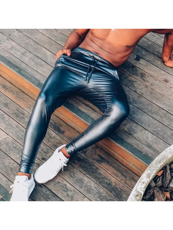 Casual Solid Leather Pants - Anrider.com 