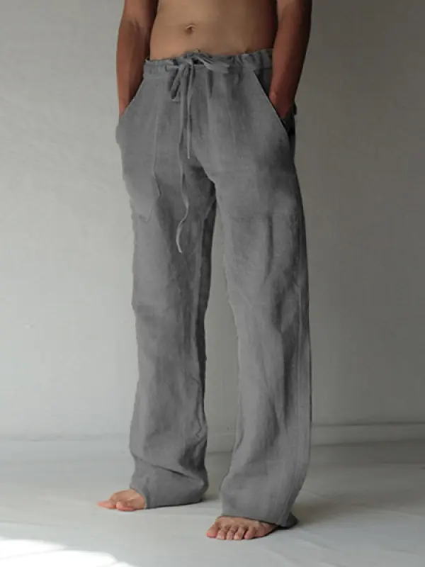 Mens Linen Cozy Casual Pants - Menbarn.com 