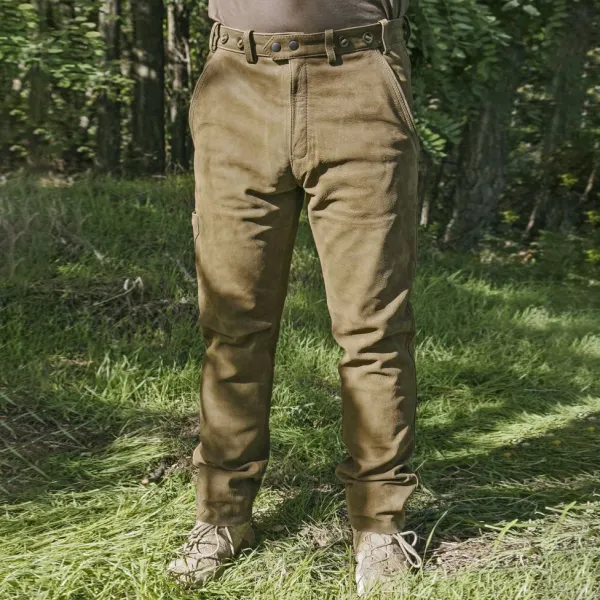 Green Leather Hunting Pants - Godlisting.com 