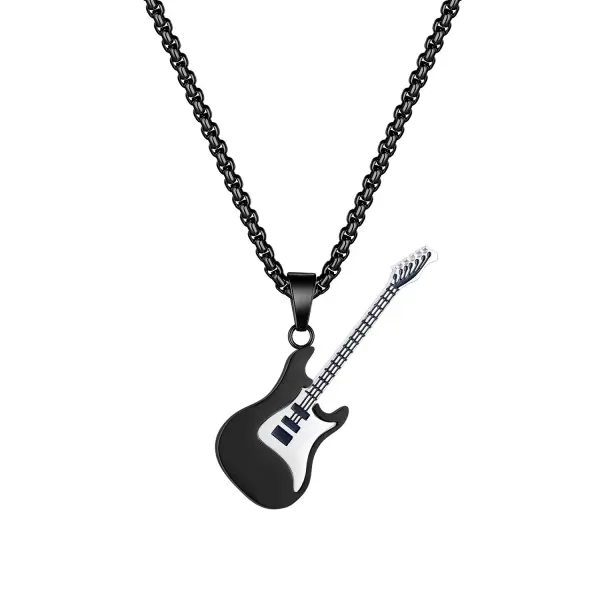 Street Creative Personality Mini Rock Guitar Stainless Steel Pendant - Keymimi.com 