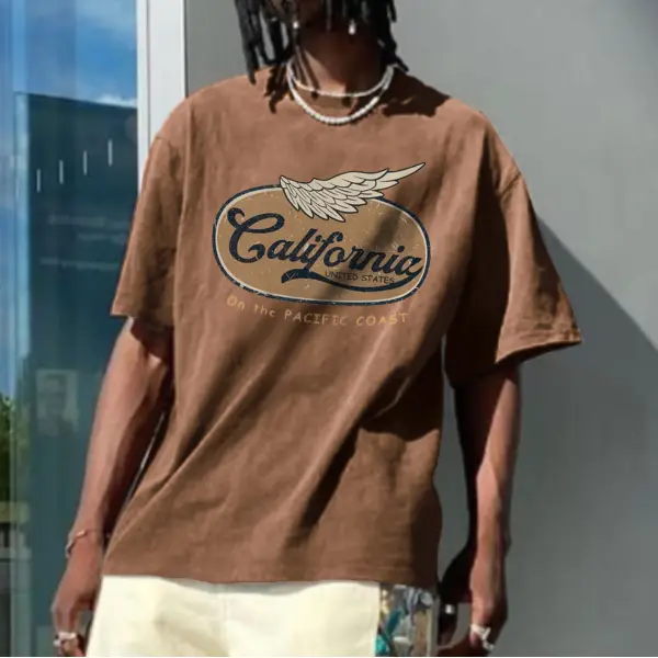 Retro Oversized California Men's T-shirt - Spiretime.com 