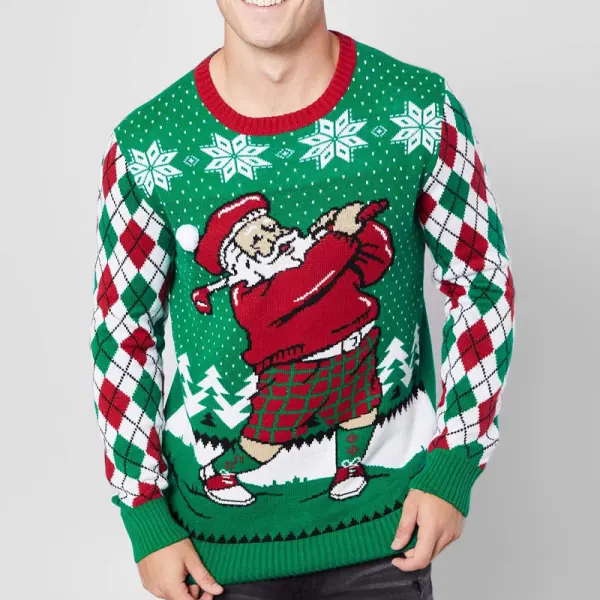Printed Santa Claus Christmas Ugly Sweatshirt - Honeylop.chimpone.com 