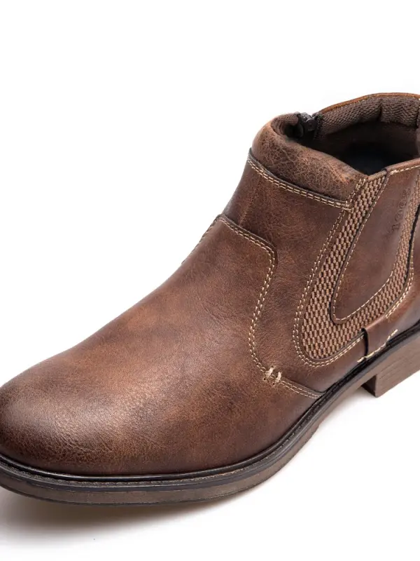 Men's Side Zipper Vintage Chelsea Boots - Pragmaace.com 