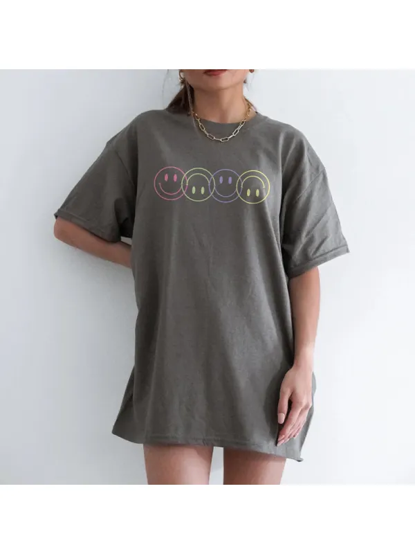 Smile Face Retro T-Shirt - Ootdmw.com 