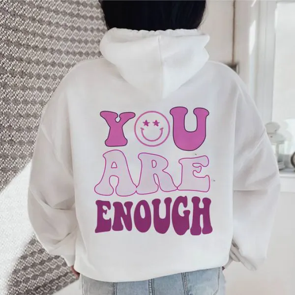 You Are Enough Printed Women's Casual Sweatshirt - Spiretime.com 