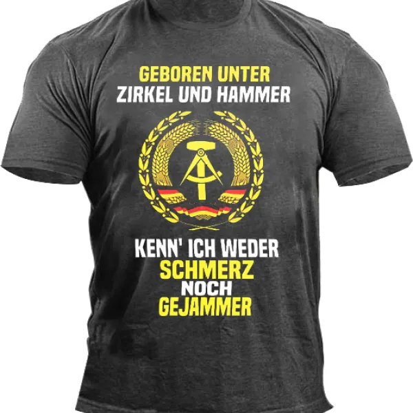 East Germany Retro Men's Short Sleeve Crew Neck T-Shirt - Wayrates.com 