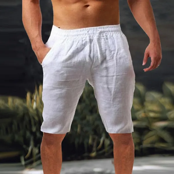 Men's Loose Linen Breathable Half Pants Men's Sports Casual Pants - Fineyoyo.com 