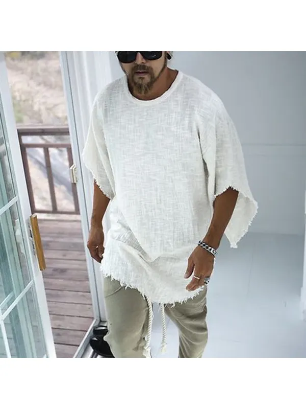 Mens Cotton And Linen Holiday Beach Shirt - Realyiyi.com 