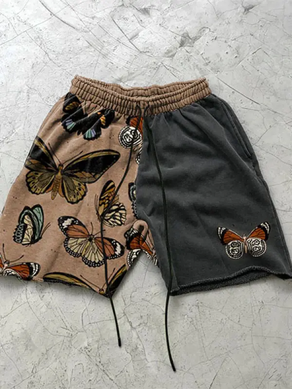Men's Butterfly Patch Print Shorts - Sunshinetip.com 