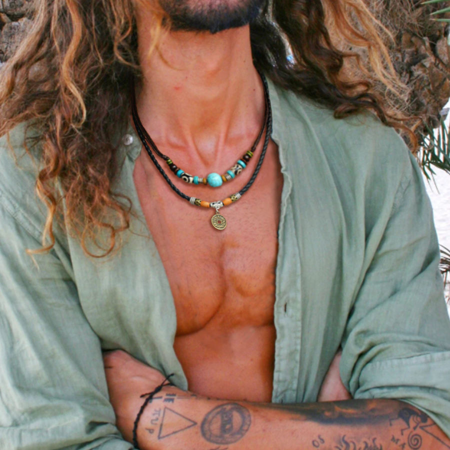 

Men's Vintage Beaded Necklaces