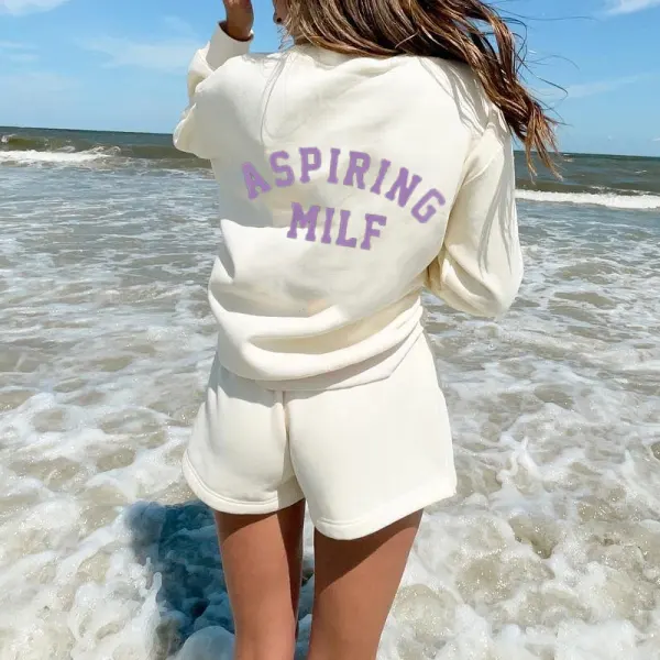 ASPIRING MILF Printed Casual Sweatshirt - Spiretime.com 