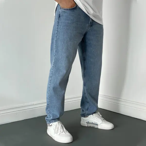 Vintage Straight Wide Leg Jeans - Elementnice.com 