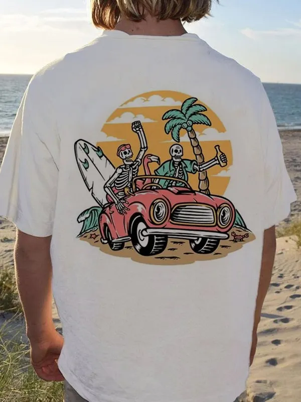 Summer Surf Retro Casual Tee - Pragmaace.com 