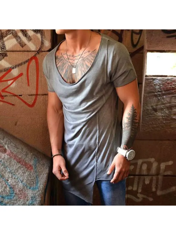 Men's Wide Collar Casual T-Shirt - Timetomy.com 