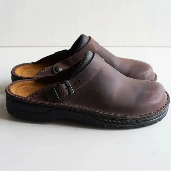 Men's Square Head Retro Slippers - Cotosen.com
