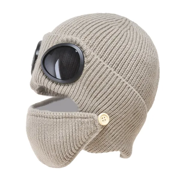 Men's Warm Tactical Ski Ride Knitted Hat With Mask - Elementnice.com 
