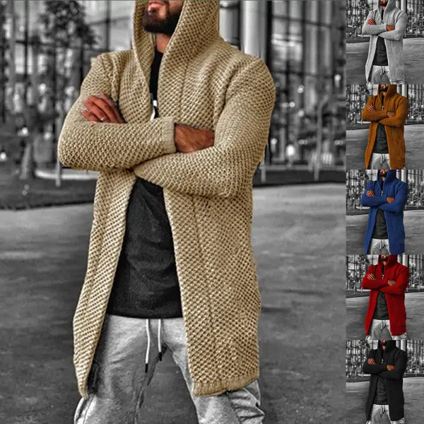 Men's Hooded Turtleneck Jacket Cardigan - Keymimi.com 