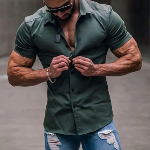 Men's Solid Color Casual Shirt - Keymimi.com 