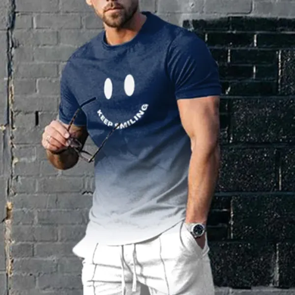 Men's Gradient Printed T-shirt - Spiretime.com 