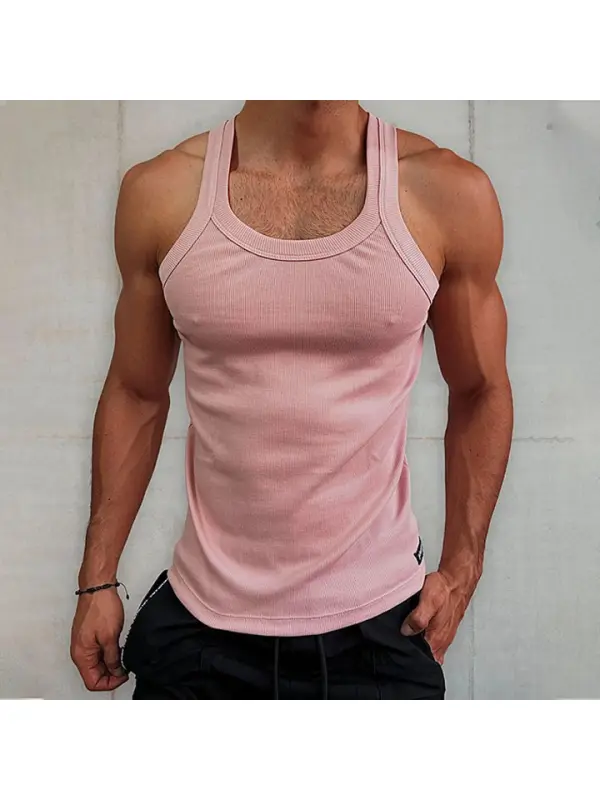 Men's Plain Sleeveless Vest - Ootdmw.com 