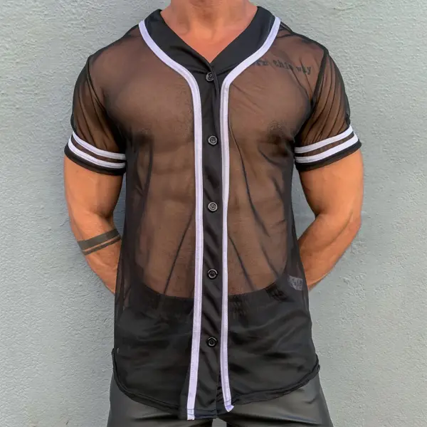 Men's Sexy Mesh Sheer Shirt - Ootdyouth.com 