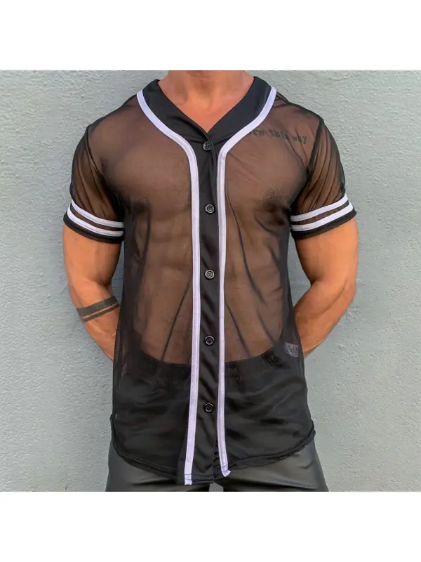 Men's Sexy Mesh Sheer Shirt - Anrider.com 