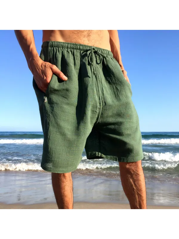 Men's Comfortable Linen Casual Shorts - Timetomy.com 