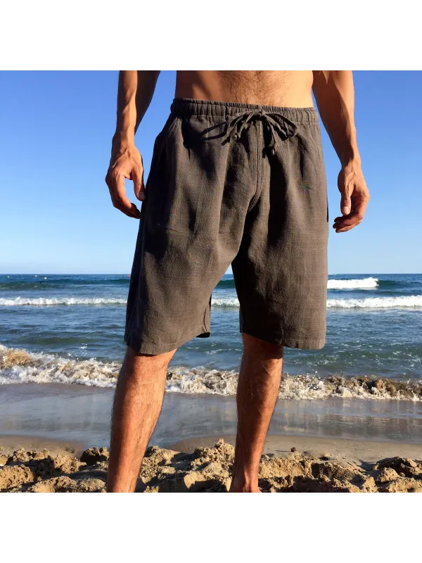 Men's Comfortable Linen Casual Shorts - Timetomy.com 