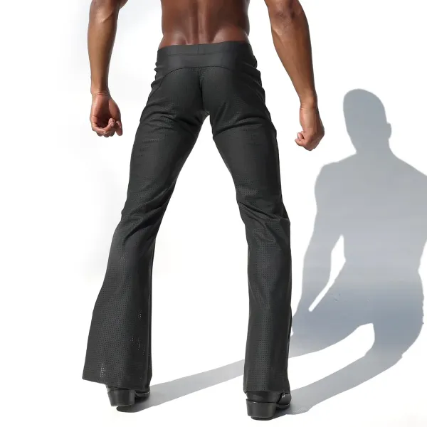 Men's Mesh Slim Fit Flared Pants - Dozenlive.com 